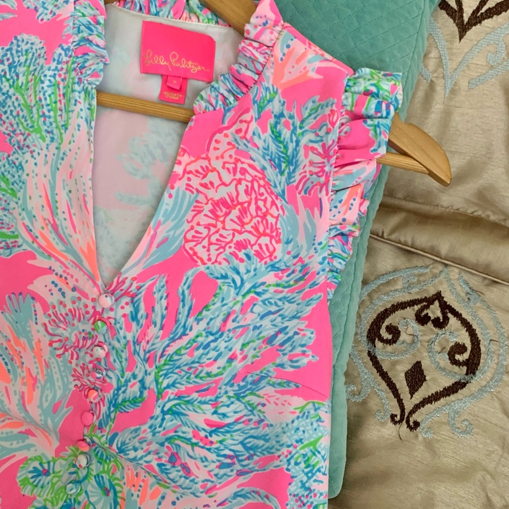 Lilly Pulitzer Ruffle Sleeveless Shift Dress - Picture 8 of 12